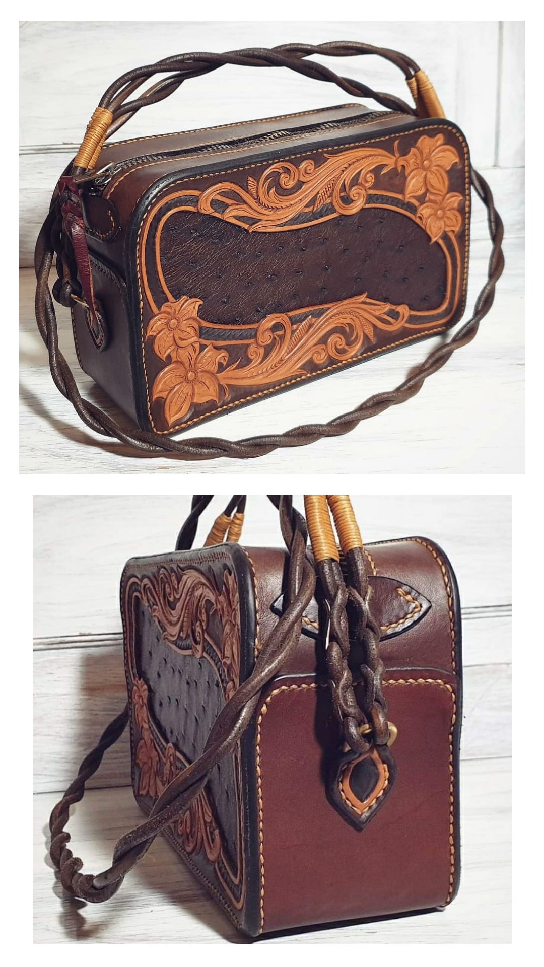 Straußenleder Tasche – Bild 3