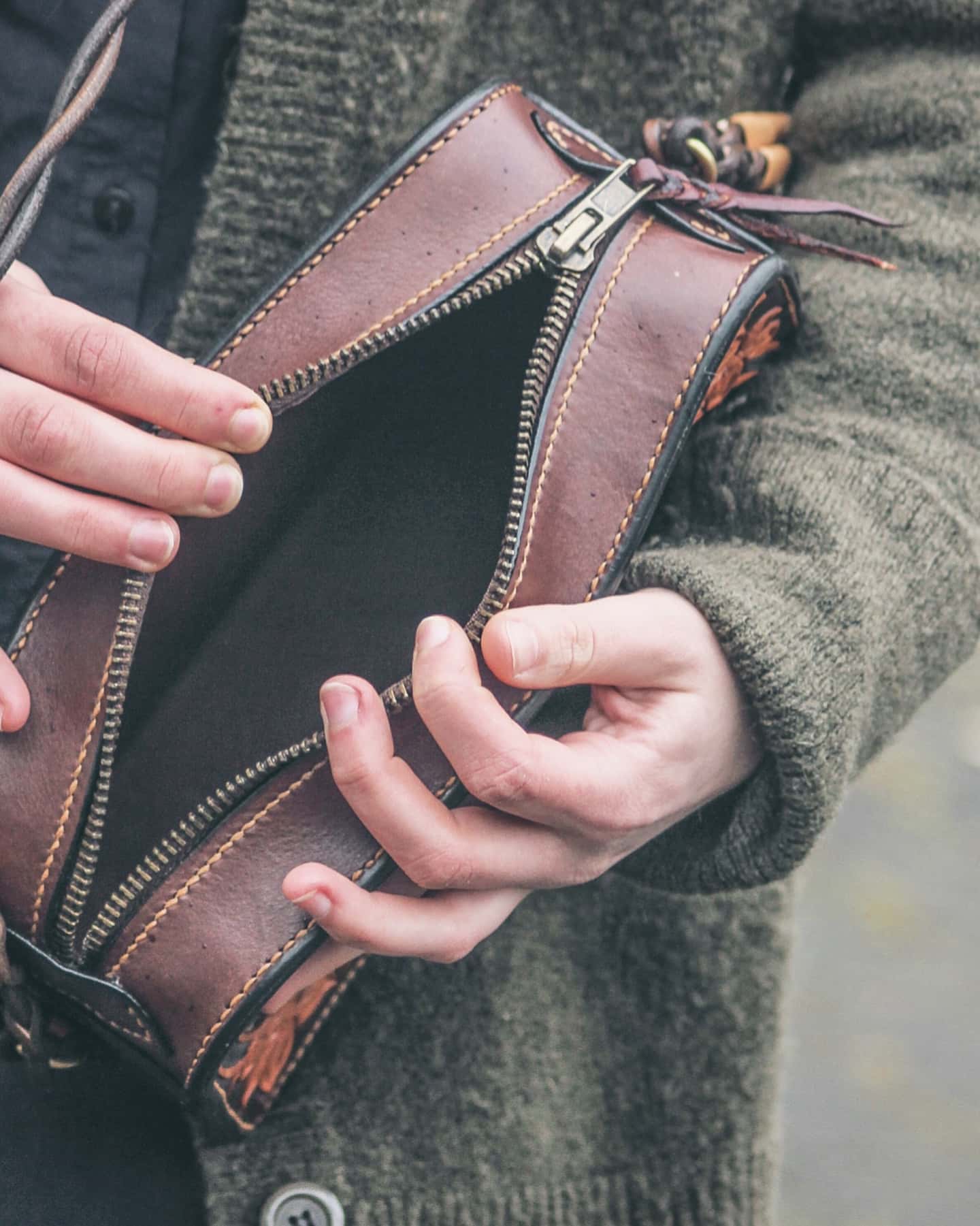 Straußenleder Tasche – Bild 2