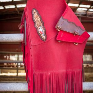 "Red Rebel Woodpecker" Artisan Yak Chinks